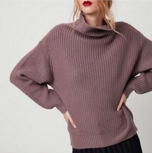 Aritzia Wilfred Montpellier Turtleneck Sweater Sz XXS Purple Wool